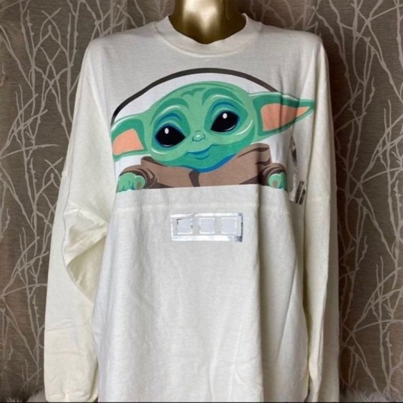 DISNEY DISNEYLAND STAR WARS MANDALORIAN BABY YODA SPIRIT JERSEY SMALL - Picture 2 of 7